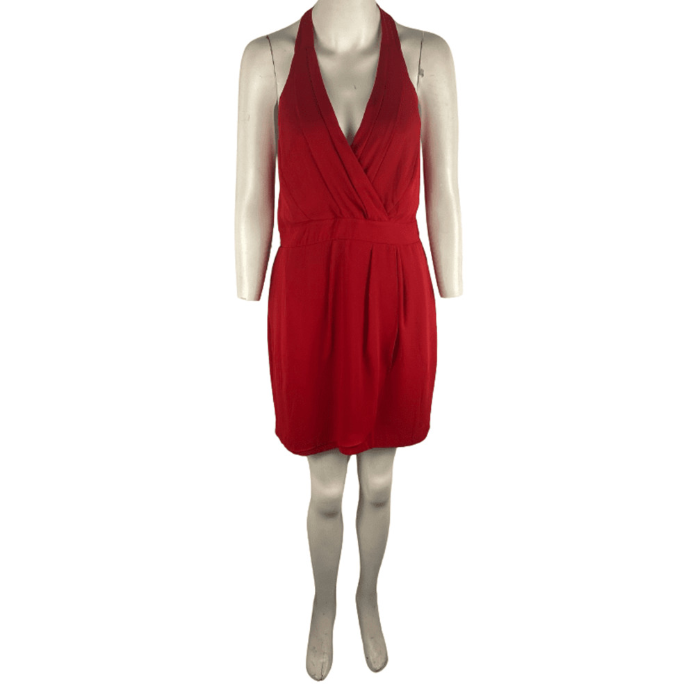 Express women's wine halter dress size M